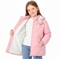 thumbnail image 3 of Lanbubble Girls Winter Coat Fleece Lined Hooded Puffer Jacket Outerwear with Pockets Sizes 5-12 Years, 3 of 9