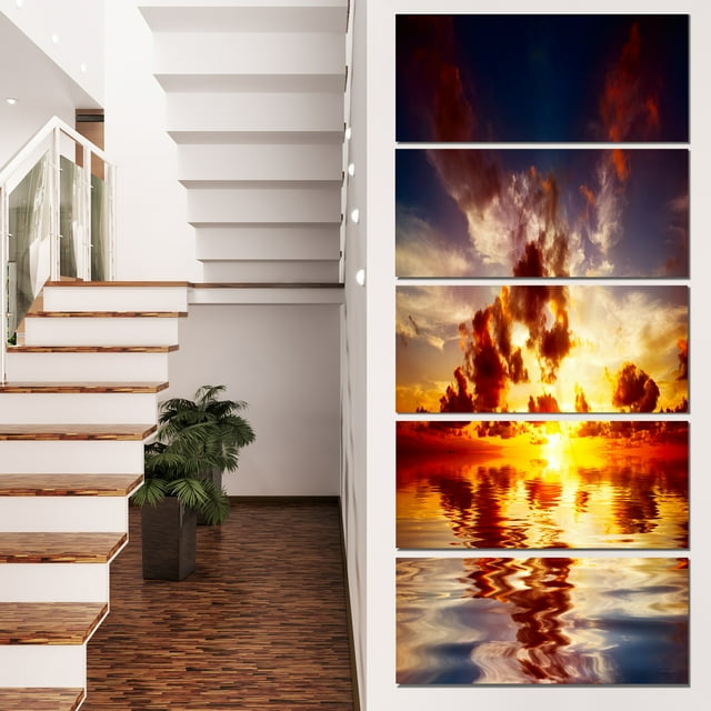 Caribbean Sunset with Beautiful Sky - Large Seashore Canvas Wall Art