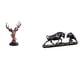 thumbnail image 1 of Figura de cabeza de ciervo de resina, estatua de animal, adorno de escritorio, escultura decorativa, artesanía, adecuada para estantería, oficina, sal, 1 of 8
