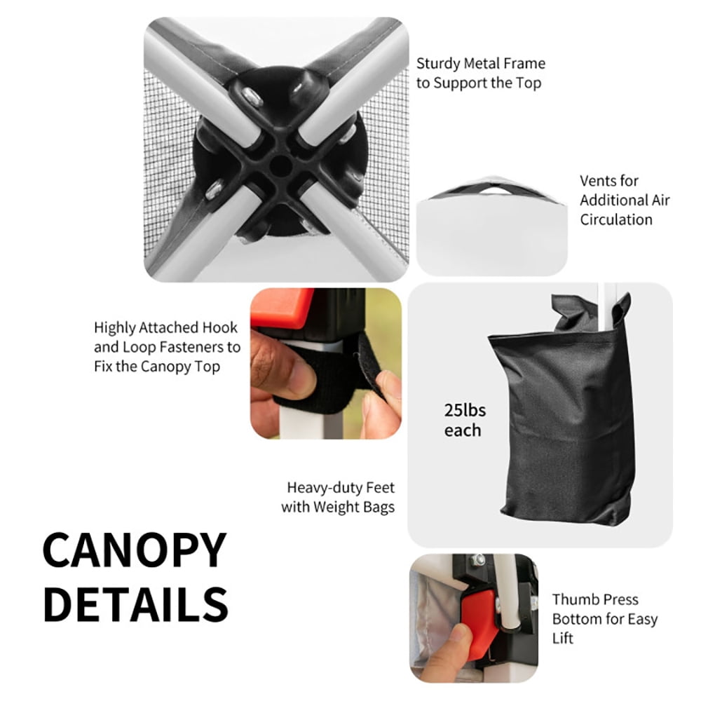 Aimee Lii 6.6 x 6.6 Feet Outdoor Pop Up Camping Canopy Tent with Roller Bag, Backyard Canopy Gazebo, Gray Aimee Lii 6.6 x 6.6 Feet Outdoor Pop Up Camping Canopy Tent with Roller Bag, Backyard Canopy Gazebo, Gray