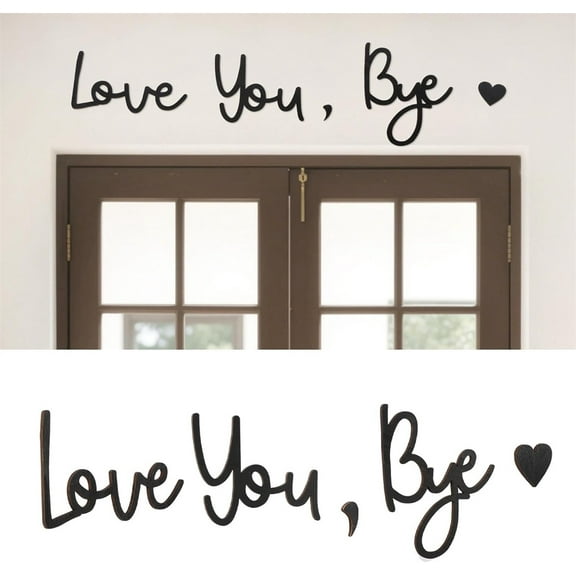 Tutuviw Love You Bye Wood Sign Farmhouse Above Door Wall Decor Wooden Script Decor Sign for Entryway Hallway Living Room Express Love Warmth Romantic Gift for Family Lovers Valentine’s Day