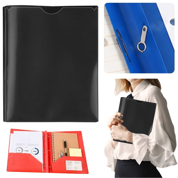 CSSJKYJ Take Home Folders with Clear Front Pocket, 3-Prong Plastic Folders with Pockets,Heavy Duty Plastic Parent-Teacher Homework Folders (Black)