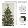 thumbnail image 2 of Vintage Christmas Trees and Stars Hand Towel Absorbent Bath Towels for Bathroom Sports Gym 28" x 14" Set of 2, 2 of 8