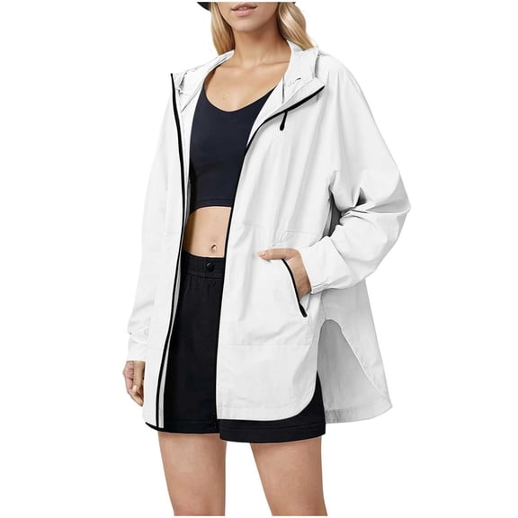 Fancifize Womens Lightweight Jackets Sun Protection Casual Jacket Long Sleeve Zip Up Breathable Outwear Spring Summer Clothes with Pockets