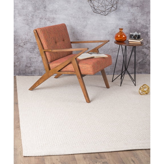 Tayse Serenity Area Rug SRN1017 Modern Cream Bordered Lines 5' x 7' 3" Rectangle