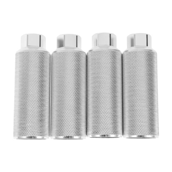4 Pcs Aluminum Alloy Anti-Skid Bike Pegs 110mm Length Bicycle Backseats Stands Cycling Foot Pegs 3/8 inch Axles Silver Tone