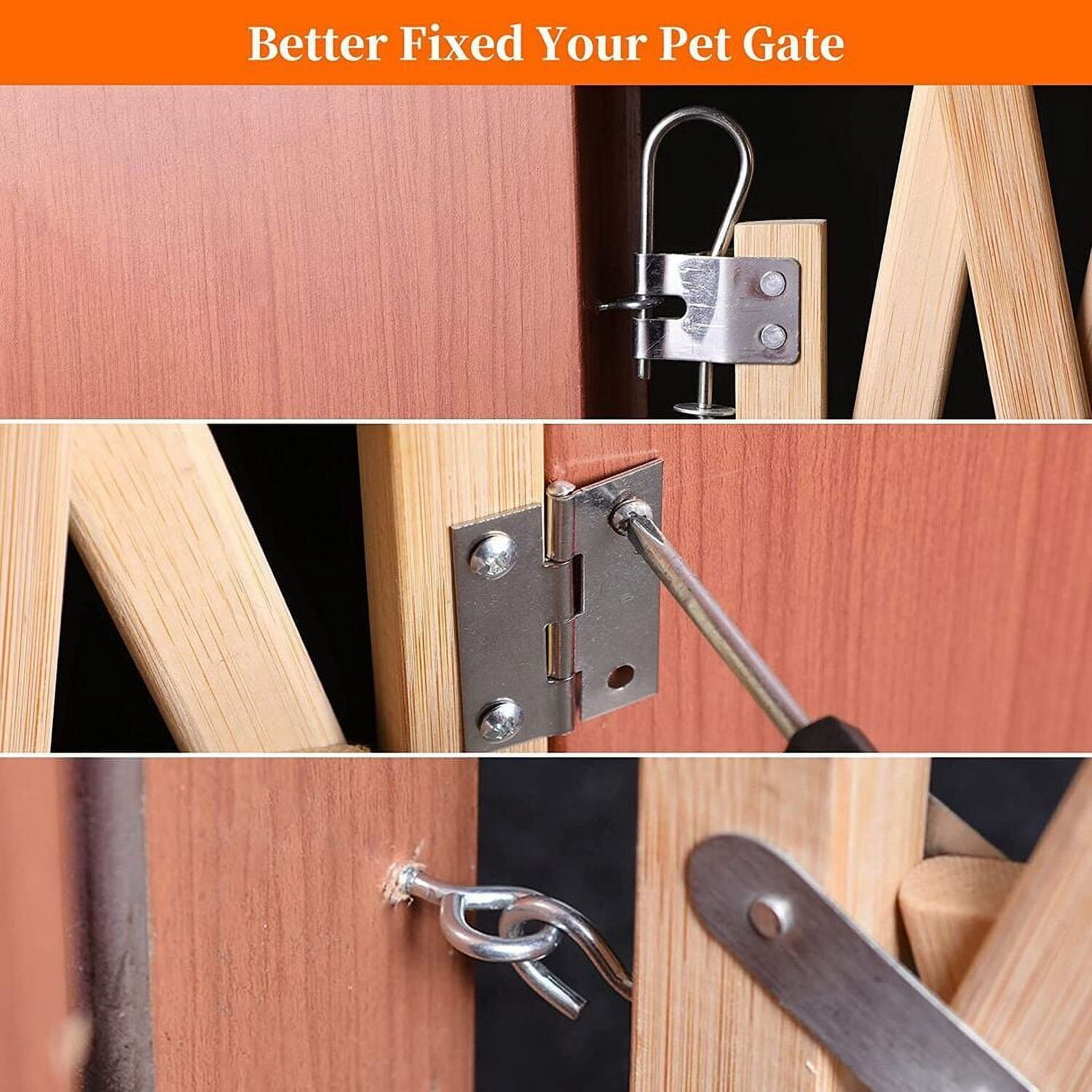 XZKING Expandable Accordion Baby Gate Wooden Accordian Expansion Gate for Doorway Stairs Retractable Gate Safety Protection for Small Medium Pet Dog, 10" to 42" W, 29.5" H
