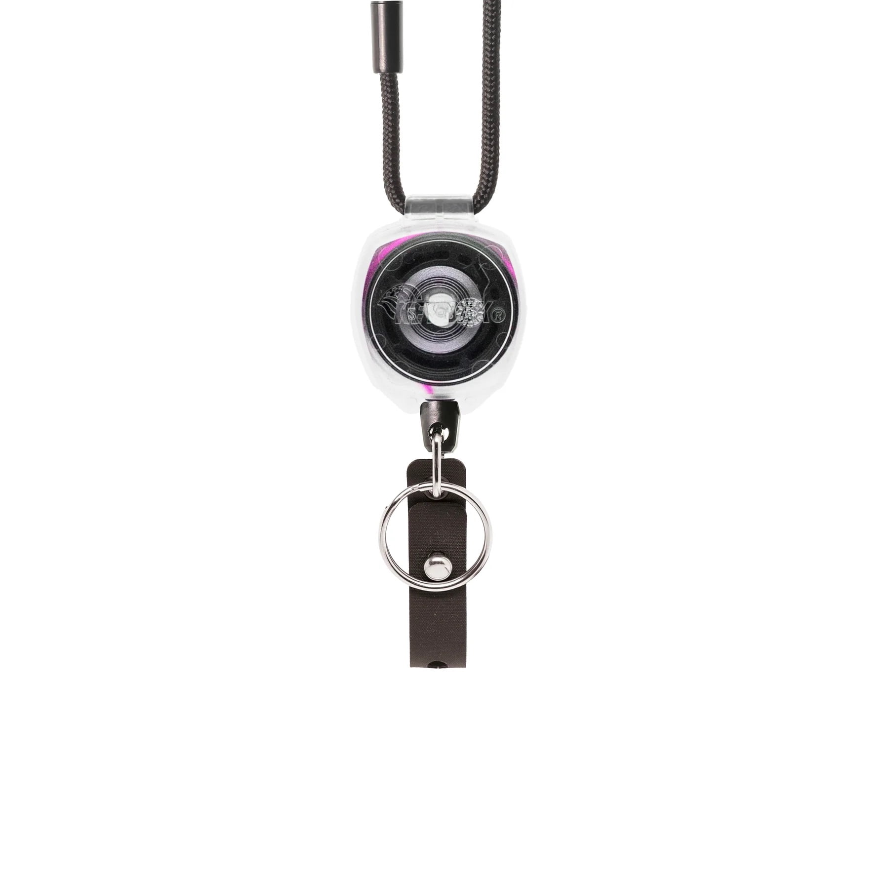 KEY-BAK Super Duty Lanyard Badge ID Holder & Clear Sidekick Retractable Keychain with Lanyard- Pink