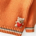 thumbnail image 4 of Spazoro Toddler Girls Sweaters, Knitted Cotton Long Sleeve Fall Winter Crew Neck Pullover Tops for Kids Girls Boys Orange Size 8 T, 4 of 7