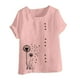 thumbnail image 4 of Vestidos Casuales Para Mujer, Blusas De Mujer De Moda Blusa informal de lino con botones y manga corta estampada para mujer, 4 of 4
