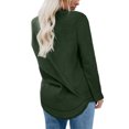 thumbnail image 6 of IROINNID Long Sleeve T-Shirts for Women Autumn Winter Solid Round-Neck Pullover Tops,Olive Green, 6 of 7