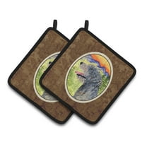 Carolines Treasures SS8209PTHD Irish Wolfhound Pair of Pot Holders, 7.5HX7.5W, multicolor