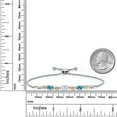 thumbnail image 5 of Gem Stone King 925 Silver and 10K Yellow Gold White Moissanite and Swiss Blue Topaz and Lab Grown Diamond Bracelet for Women | 2.06 Cttw | Gemstone | Oval 7X5MM | Fully Adjustable 9", 5 of 5