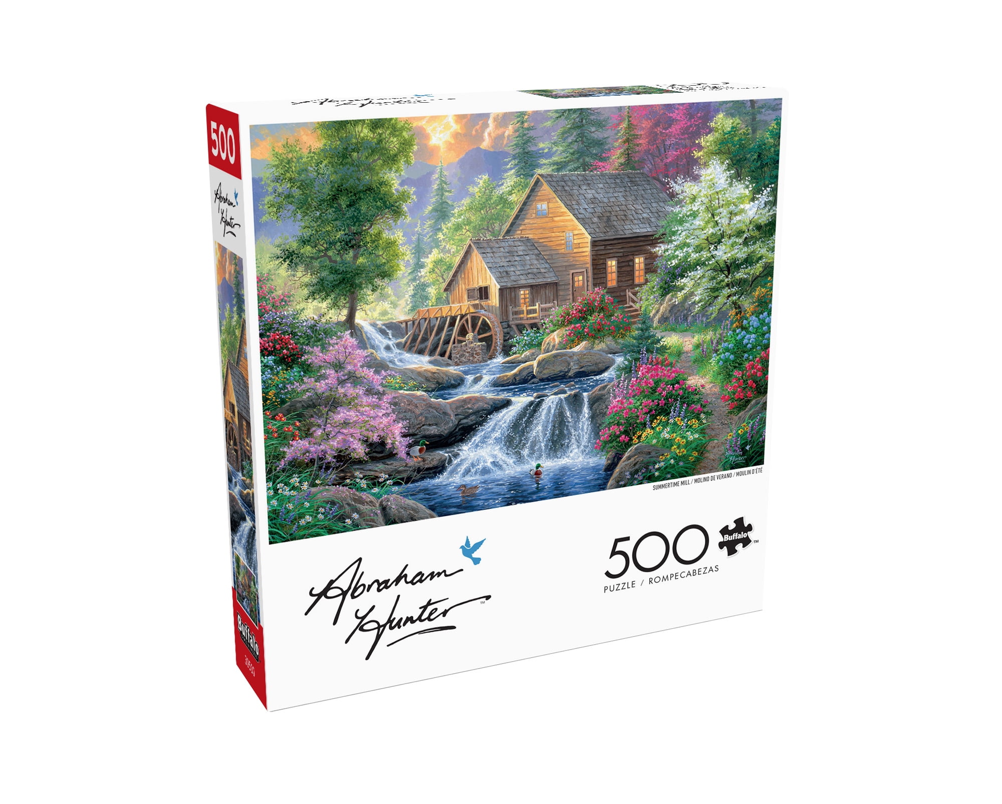 Buffalo Games Summertime Mill Puzzle de 500 pièces imbriqué pour adultes de 14 à 99 ans