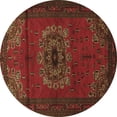 thumbnail image 1 of Ahgly Company Indoor Round Medallion Brown Traditional Area Rugs, 3' Round, 1 of 4