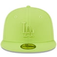 thumbnail image 2 of Men's New Era Neon Green Los Angeles Dodgers 2023 Spring Color Basic 59FIFTY Fitted Hat, 2 of 6