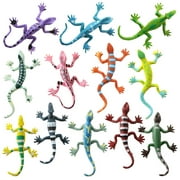 12pcs Artificial Lizard Model Simulated Reptile Mini Animal Model Home Adornment Educational Plaything for Home Office Garden