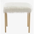 thumbnail image 4 of 7th Haven Inc. WOVENBYRD 18" Square Metal Ottoman Light Grey Velvet, 4 of 5
