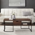 thumbnail image 2 of Cimarron Modern Dark Walnut Coffee Table with Two-Way Drawer by Manor Park, 2 of 7