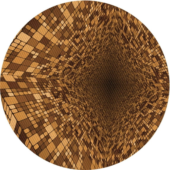 Ahgly Company Indoor Square Patterned Papaya Orange Area Rugs, 3' Square