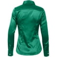 thumbnail image 3 of J. METHOD Women's Satin Button Down Shirt Long Cuff Sleeve Collar Silky Office Work Formal Casual Blouse Top NEWT74 Kelly Green 3X, 3 of 7