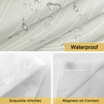 thumbnail image 4 of No Hook Shower Curtains with Snap-in Liner Set, Sage Green Geometric Waterproof Hotel Bathroom Shower Curtain, Modern White Stripe Distortion Art Breathable Mesh Top Window Bath Curtains 72''x78'', 4 of 9