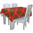 thumbnail image 4 of Coolnut 60"X90" Red Green Tartan Tablecloth Modern Practical Gift for Home Decoration Spill Proof Cloth Washable for Dinner Picnices, 4 of 6