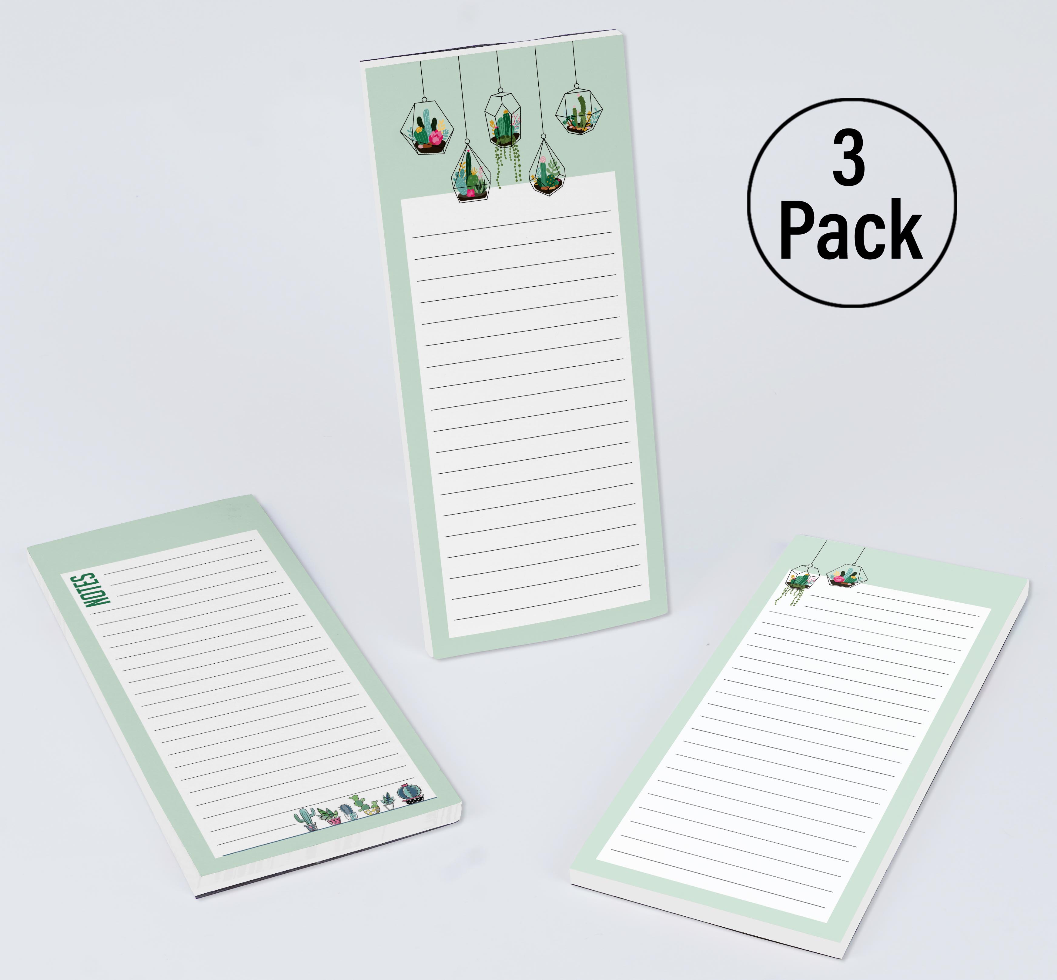 Inkdotpot Pack of 3 Magnetic Fridge To-Do List Notepads- Magnetic Memo Pads For Refrigerator-(50 Sheets Each)-4W