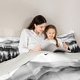 thumbnail image 5 of Homewish Winter Jungle 3 Pieces Queen Comforter Set for Teenagers Adults,Mountain Woodland Ultra Soft Bedding Sets,Abstract Gradient Black Bedding Comforter Set Breathable, 5 of 8