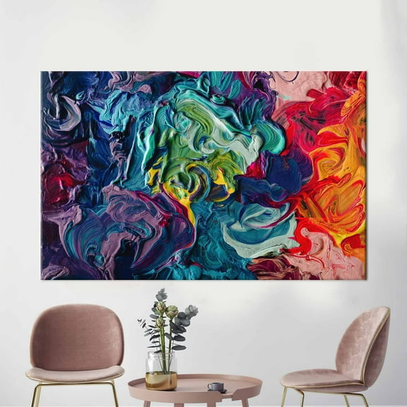 Oil Painting Print, Different Color Canvas Art, Contemporary Canvas Art, Colorful, Abstract Artwork, Modern Printed Canvas, Colorful Art Canvas, Canvas Wall Decor - Rolled Canvas