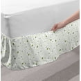 thumbnail image 2 of Butterfly Bed Skirt, Flying Routes Connected with Lines Flowers Spring Awakening, Elastic Bedskirt Dust Ruffle Wrap Around for Bedding Decor, 4 Sizes, Yellow Green, by Ambesonne, 2 of 2
