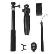 Extendable bluetoot h Remote Shutter Phone Selfie Stick+ Tri pod For GOPRO