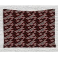 thumbnail image 1 of Red and Black Tapestry, Geometric Rectangle Frames Retro Patterns Polka Dots and Houndstooth, Wall Hanging for Bedroom Living Room Dorm Decor, 80W X 60L Inches, Black White Scarlet, by Ambesonne, 1 of 2