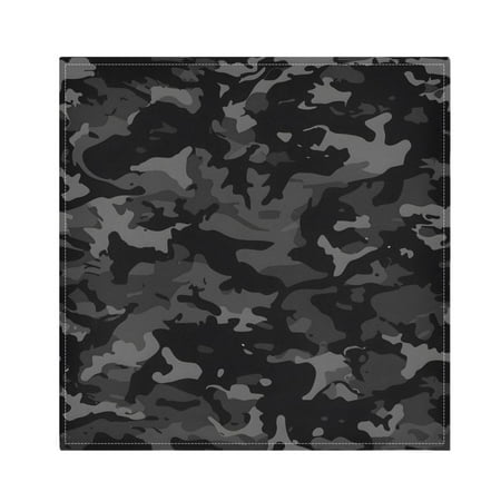 

JSTEL Black Camouflage Cloth Napkins Set of 1 20x20 Inch Washable and Reusable Napkin for Decoupage Dinner Party Everyday Use