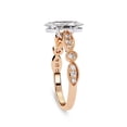 thumbnail image 3 of Solitaire Engagement Ring for Women Center 10x5mm Marquise and Round Cut Lab Created Moissanite Beaded Promise Rings In 14K Rose Gold Over Sterling Silver Jewelry Gift for Her, Size 8, 3 of 6