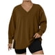 thumbnail image 1 of HongQid Plus-Size Shirts for Women Trendy V Neck Tops Oversized Long Sleeve Tees Dressy Pullover Tunics, 1 of 4