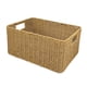 thumbnail image 2 of Cesta imitación ratán para almacenamiento, cesta para aperitivos, organizador rectangular decorativo, contenedor almacenamiento para estante, L, 2 of 7