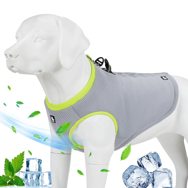JUXZH Gilet Rafraîchissant pour Chien avec Fermeture Éclair Réglable pour Chasse en Plein Air et Camping Vert TP (Lot de 1)