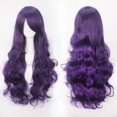 thumbnail image 4 of Pelucas sintéticas de pelo rosa, pelo suave de seda a granel, volumen de aire, alta temperatura, pelo largo y rizado, pelo de onda grande, peluca recta para Cosplay, 4 of 4