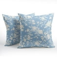 thumbnail image 2 of Vintage Floral Pillow Covers 20x20 Inch Set of 2 Rustic Baby Blue and White Outdoor Decorative Throw Pillows Chinoiserie Flower Toile Pillowcases Cushion Covers for Couch Home Decor, 2 of 4