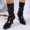 Black, variant on Women's Boots Pointed Toe Thin High Heel Crinkle Stacked Ankle Boots Comfortable Chic Autumn Winter Fashion Casual Versatile