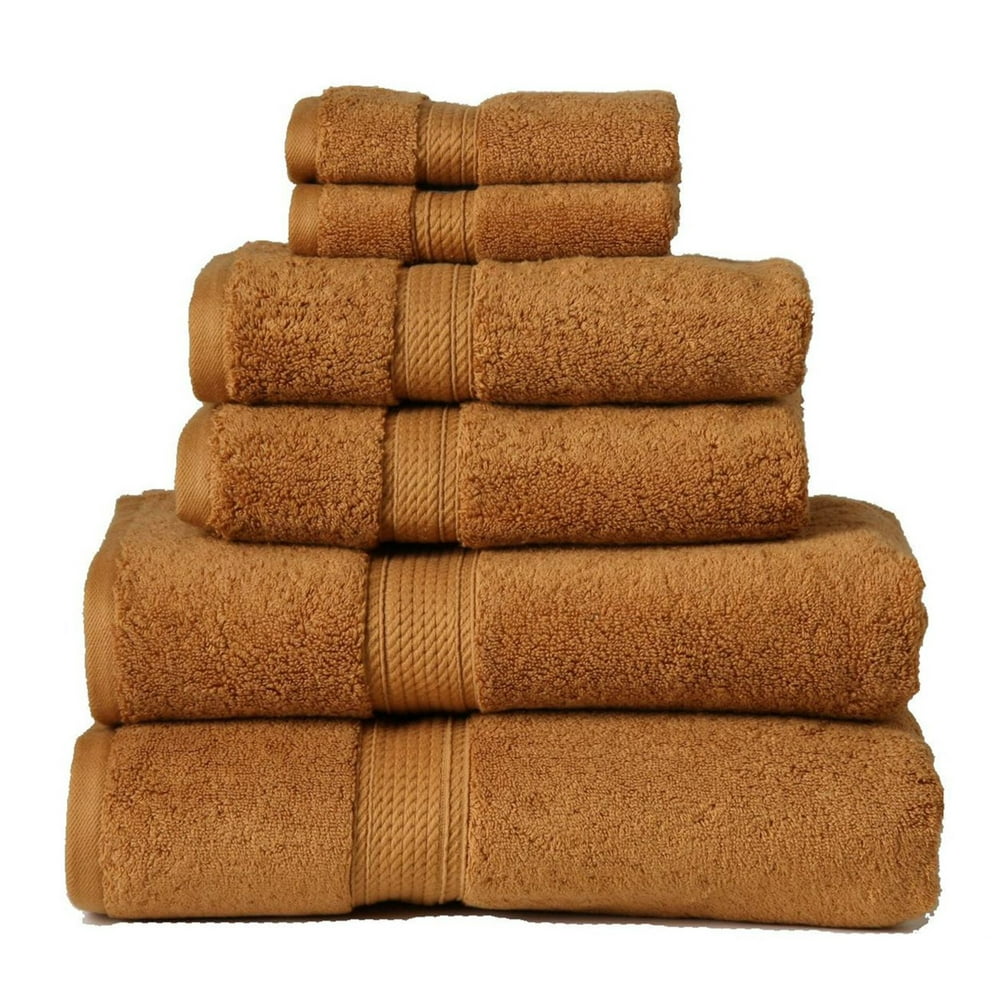 Impressions Hymnia Egyptian Cotton 6Piece Towel Set, Rust Walmart