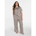 thumbnail image 6 of Joyspun Women's Dreamy Soft Collection Short Sleeve Sleep Top and Open Leg Pants Pajama Set, 2-Piece, Sizes XS-3X, 6 of 6