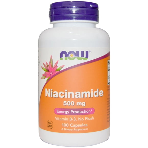 Suplemento NOW Foods Niacinamida 500 mg 100 cápsulas x2