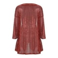 thumbnail image 5 of Ediodpoh Women's Loose Sequin Wide Legged Top Solid Color Open Front Cardigan Shiny Cardigan for Women Red M, 5 of 8
