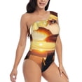 thumbnail image 3 of Honeii Hawaiian Sunset Beach for women's one-piece swimsuit featuring a chic one-shoulder design experience elegance and style in the water-Medium, 3 of 6