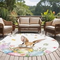 thumbnail image 4 of Round Rugs 7Ft, Easter Round Area Rug Washable Indoor Throw Carpet, Spring Rabbit Colorful Eggs Budding Florals Leaf Large Non Slip Circle Rug for Dining Room Playroom Home Decor Aesthetic, 4 of 8
