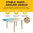 thumbnail image 4 of Turquoise Beach Coastal Table Cloths for 3 Foot Rectangle Tables, Summer Ocean Nautical Seaside Patio Waterproof Elastic Fitted Tablecloths, Washable Rectangular Table Cover for Camping, 4 of 8