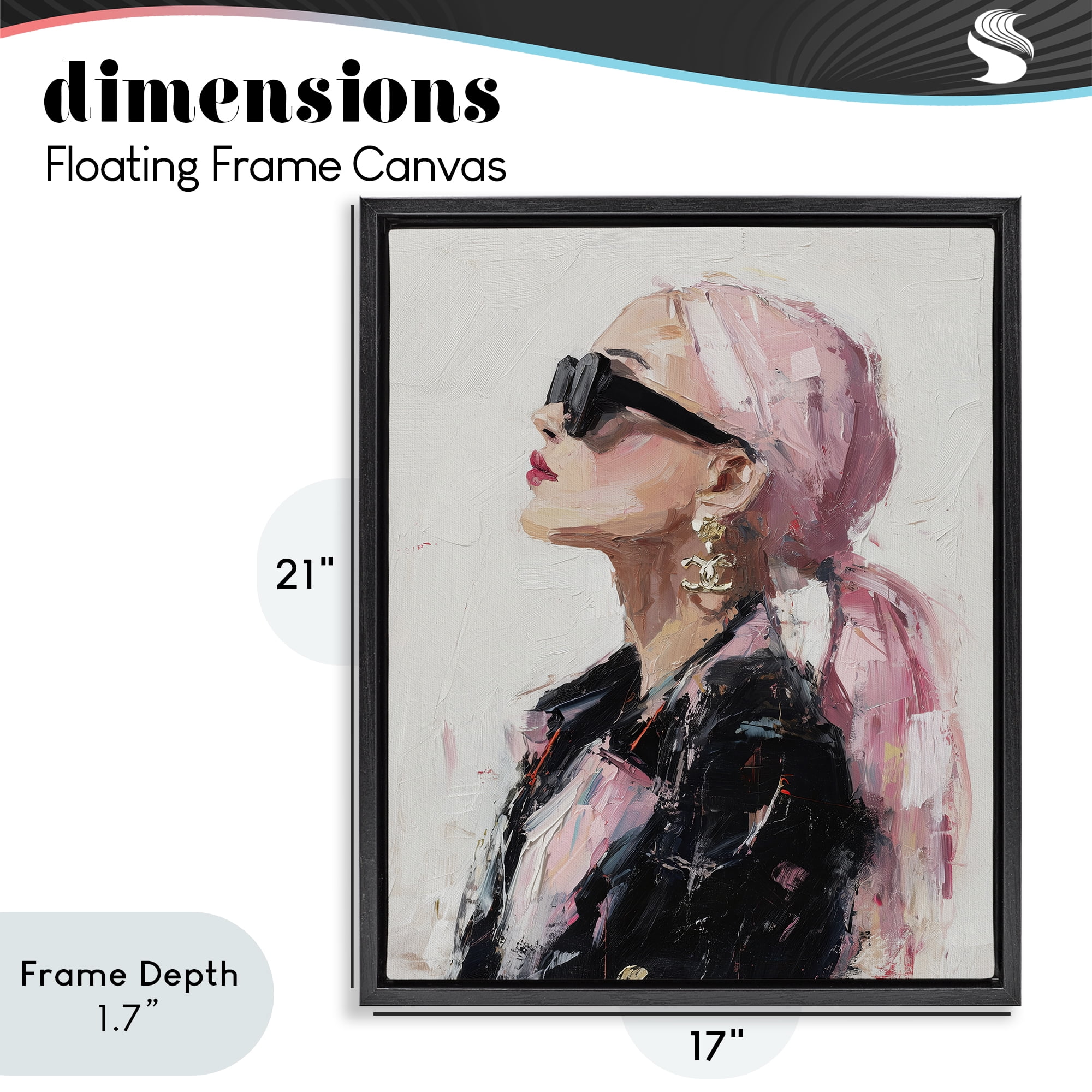 Stupell Industries Pink Daydream Impression Black Framed Floater Canvas Wall Art, design by Svetlana Aleynikova