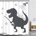 thumbnail image 2 of JOOCAR Dinosaur Funny Dino Kids Shower Curtain Bathroom Set 72x72 inch Inches whit 12 Pack Hooks, 2 of 6